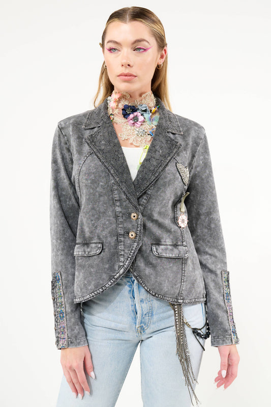 Colonel French Terry Knitted Jacket - Blazer : Charcoal / M