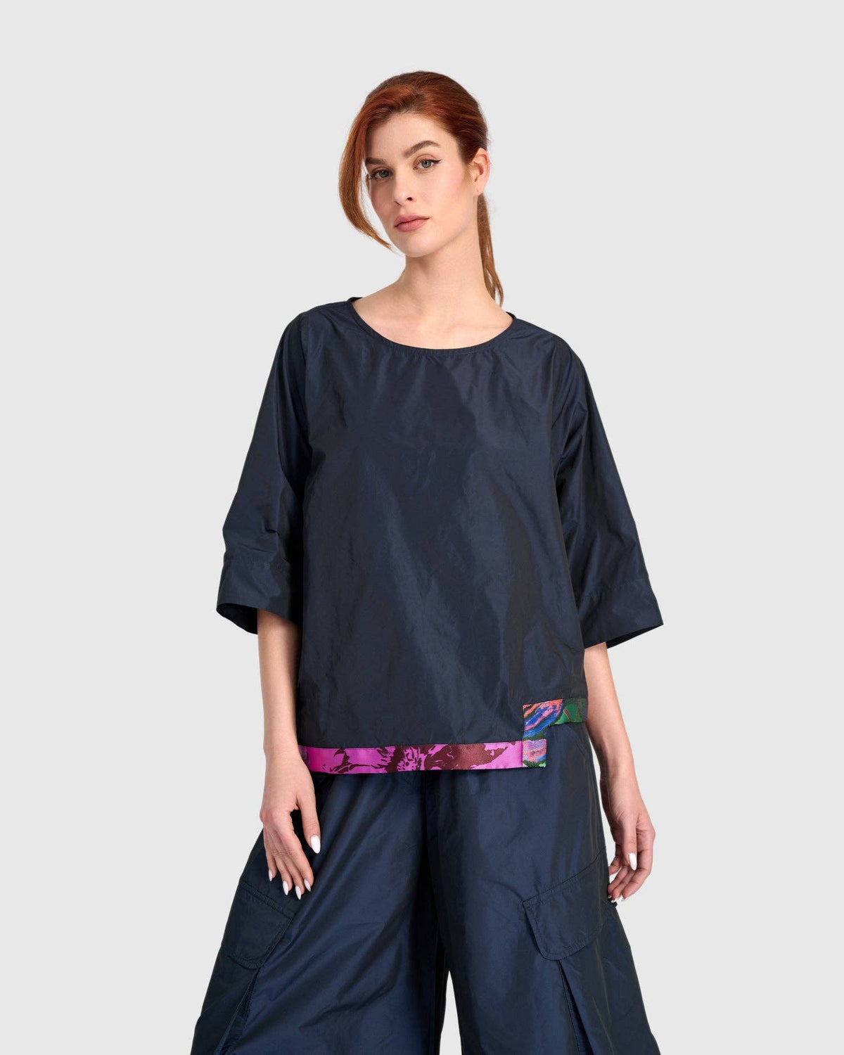 Trimmed Boxy Top, Ink: NAVY / M (US 12-14)