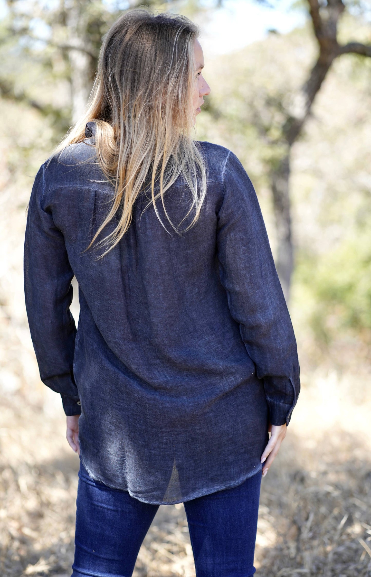 Anoushka Linen Top Navy: Navy / L