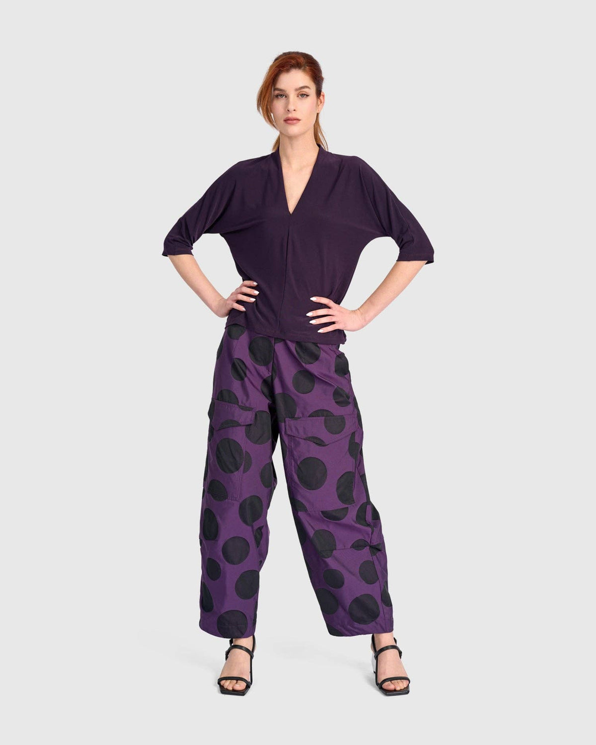 Tyrian Barrel Pants, Plum: Violet / 2 (US 8-10)