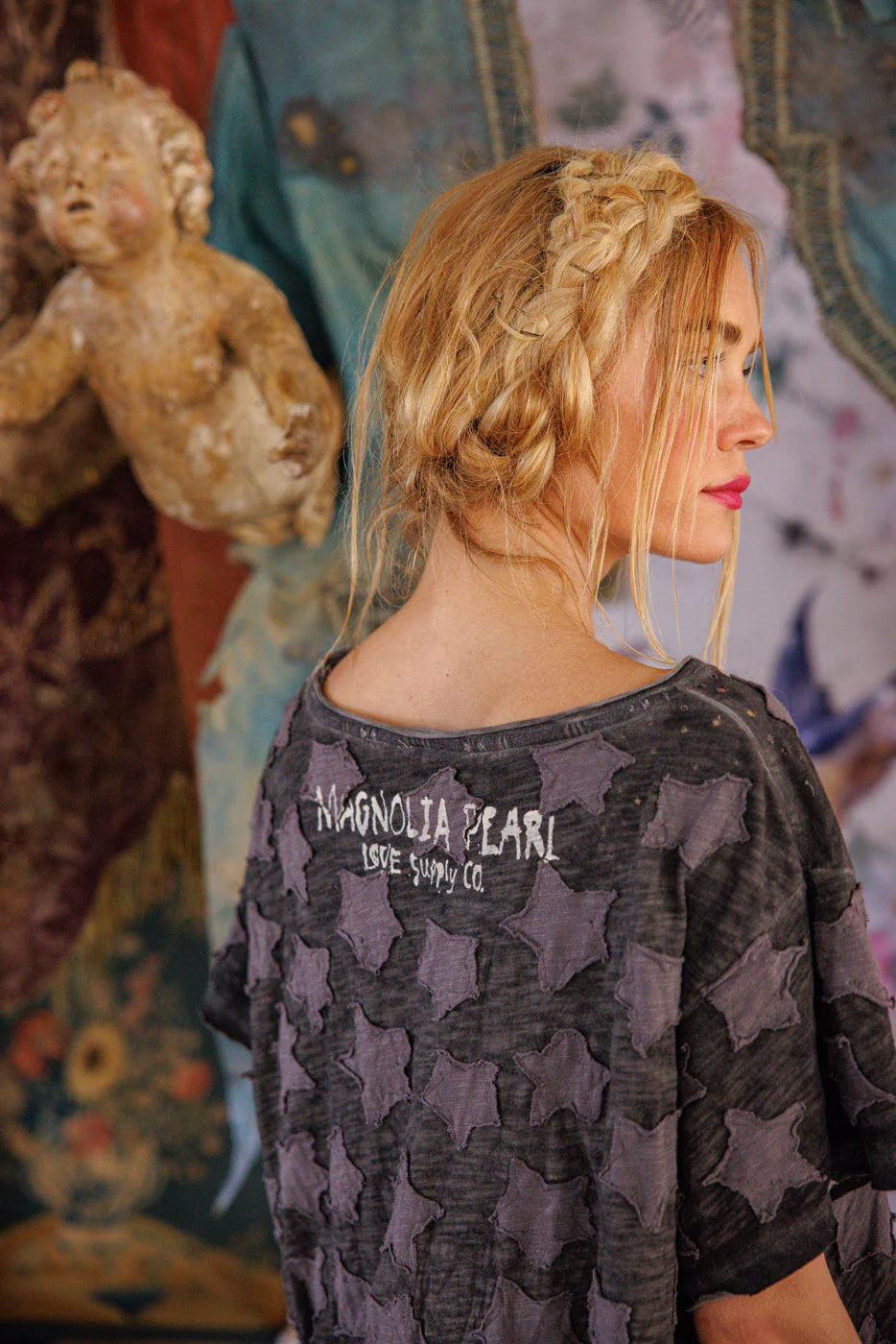 Little Star Appliqué Tee 1991 - Magnolia Pearl