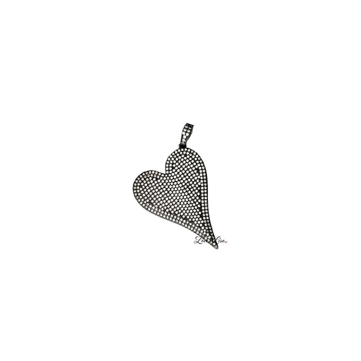 Magnificent Slanted Heart Charm: Gold