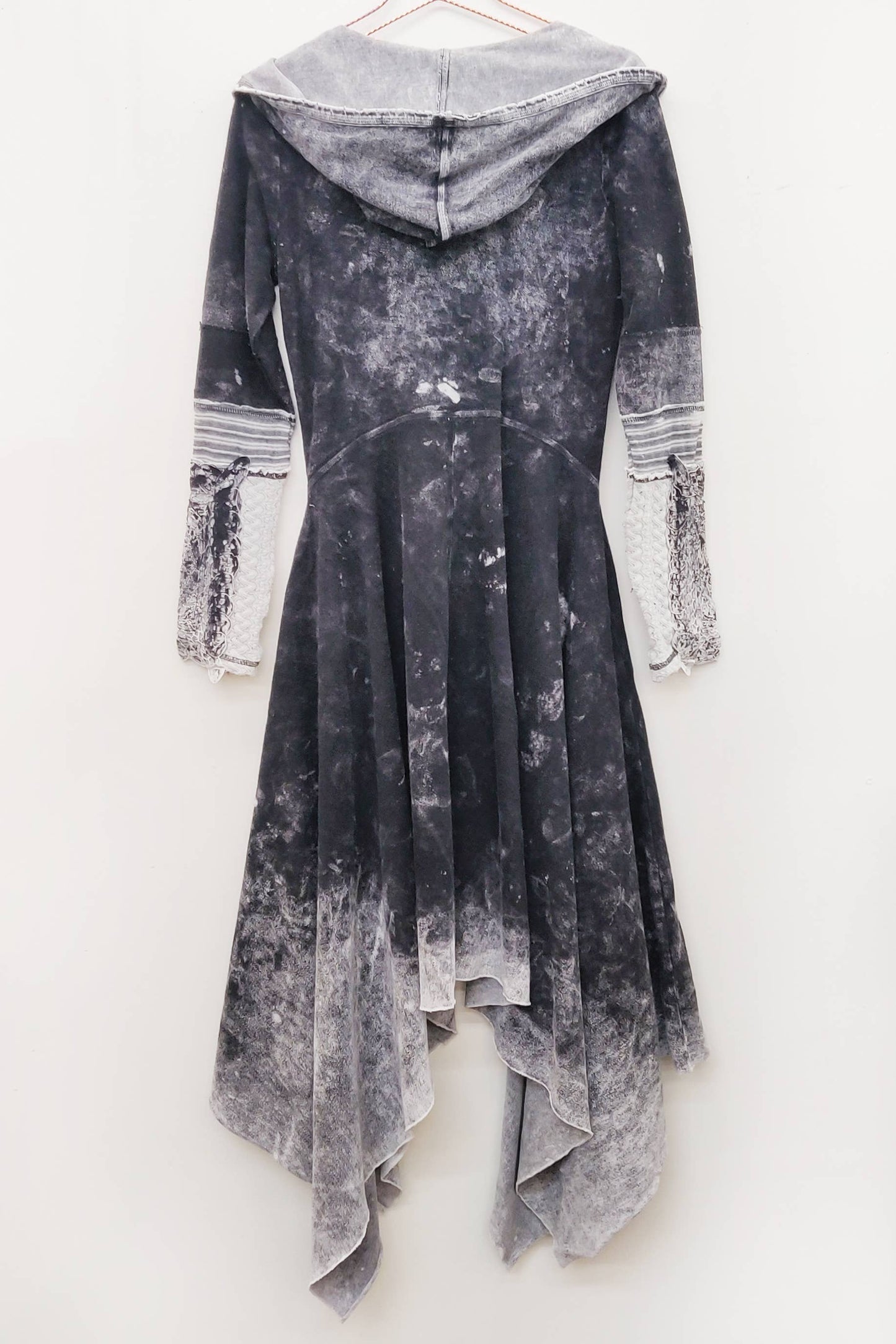 Forest Goddess French Terry Coat: L / Black Acid Wash