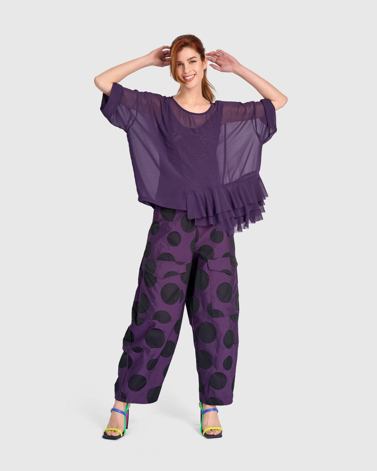 Tyrian Barrel Pants, Plum: Violet / 2 (US 8-10)