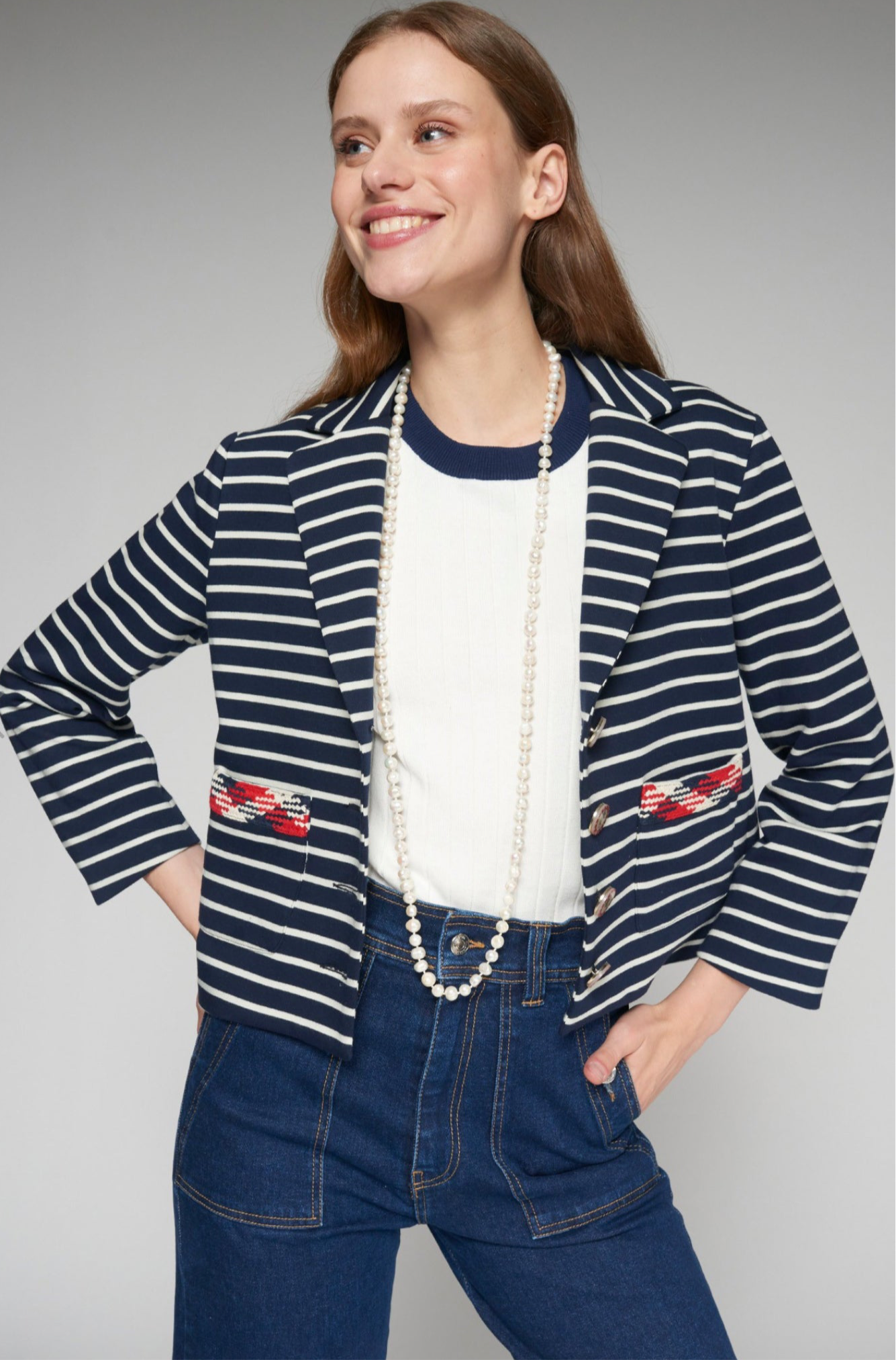 Lola Striped Jacket - O Marche