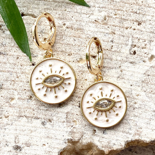 Eye earrings enamel jewelry boutique salon jewelry spa