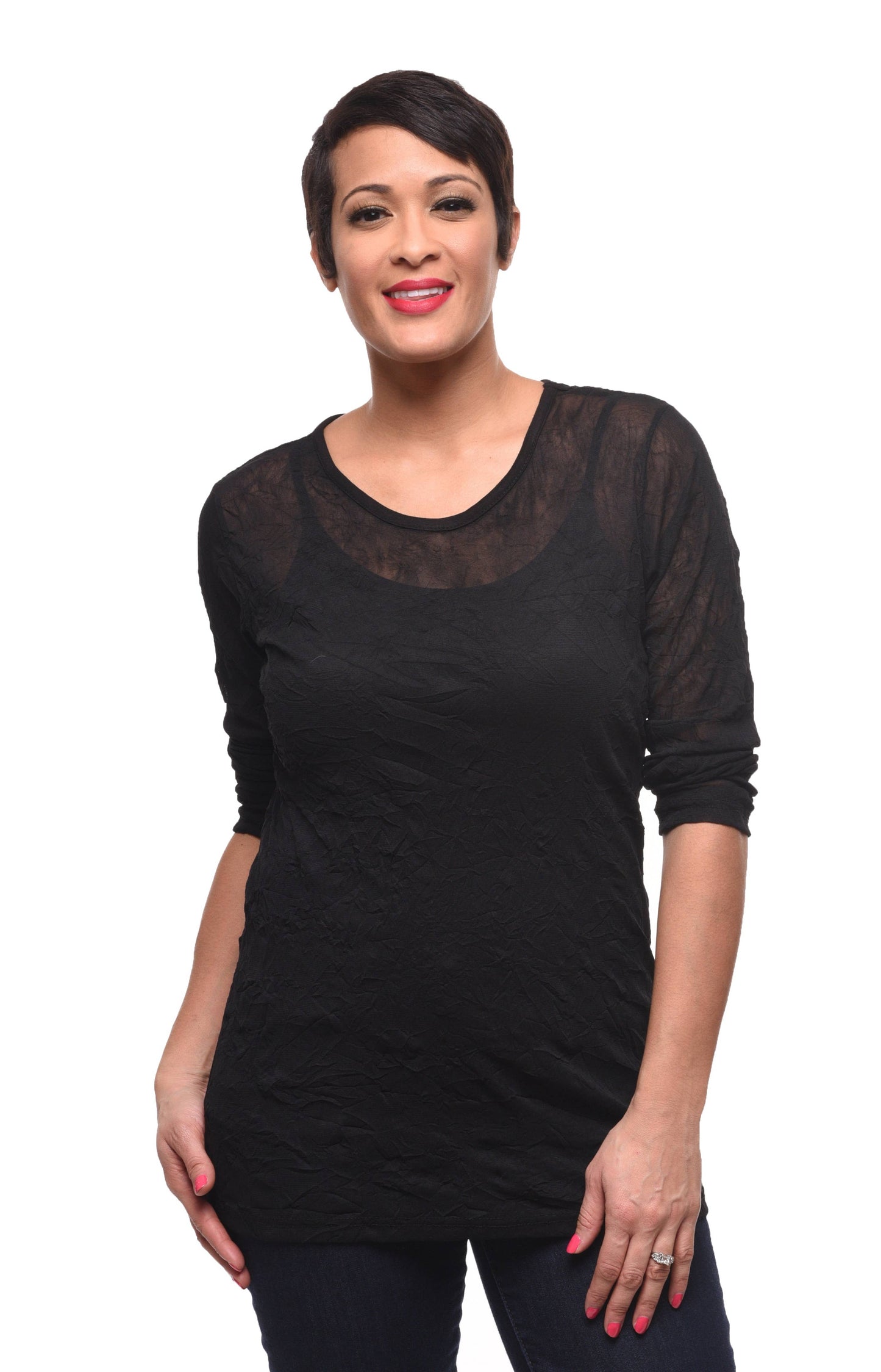 VT30 Mesh Tee in Black: M