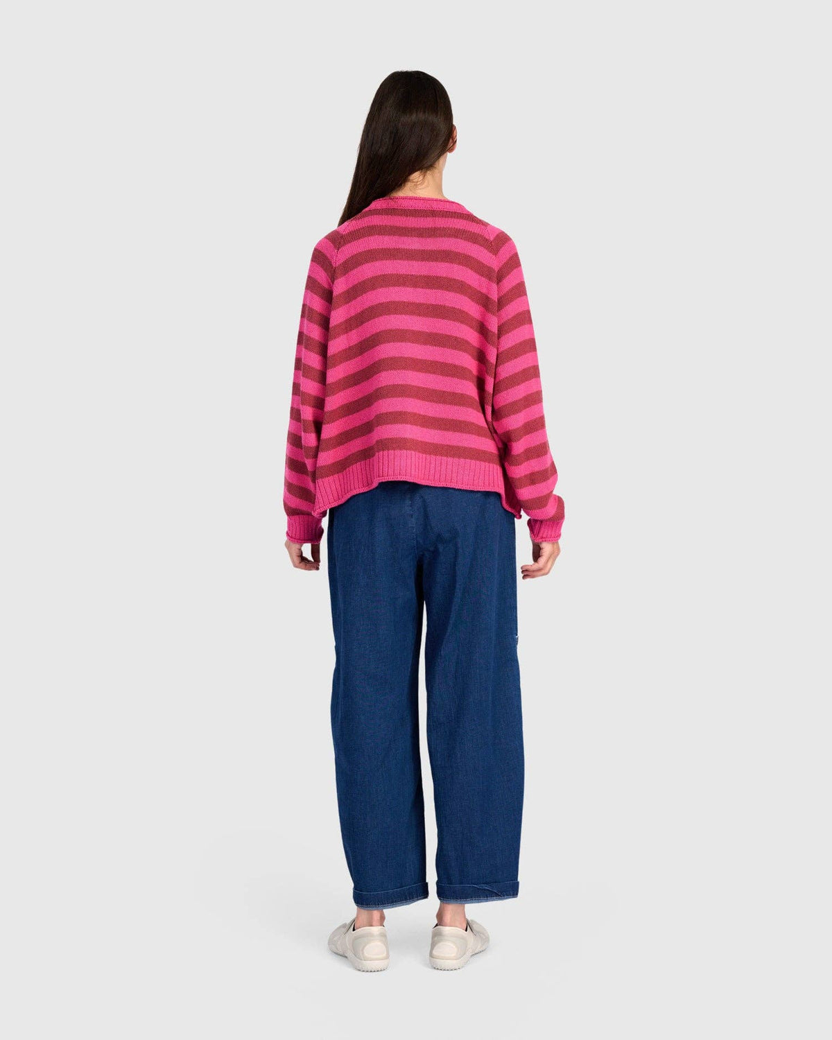 Sunny Stripe Cardigan, Fuchsia: Fuchsia / ONE SIZE