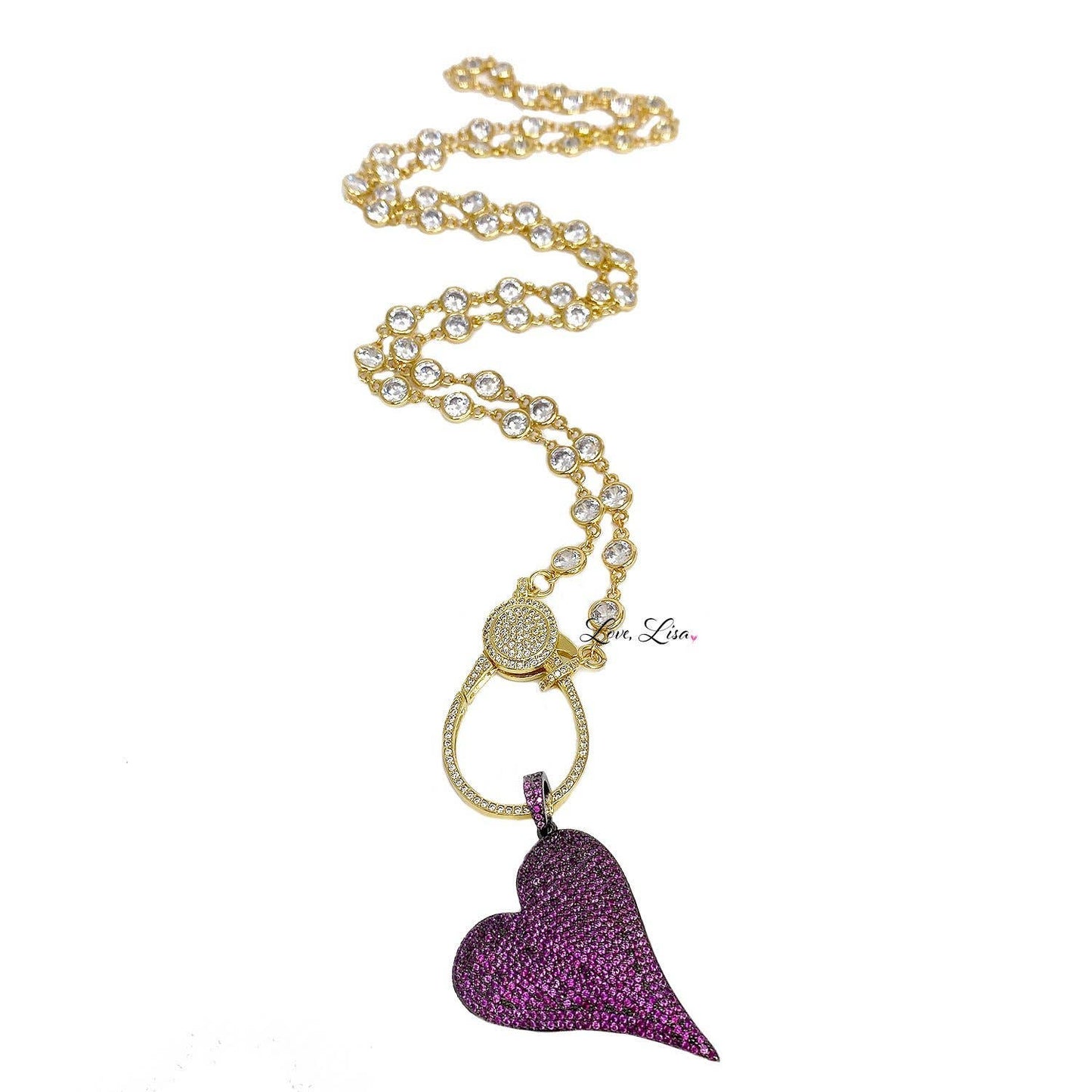Magnificent Slanted Heart Charm: Gold