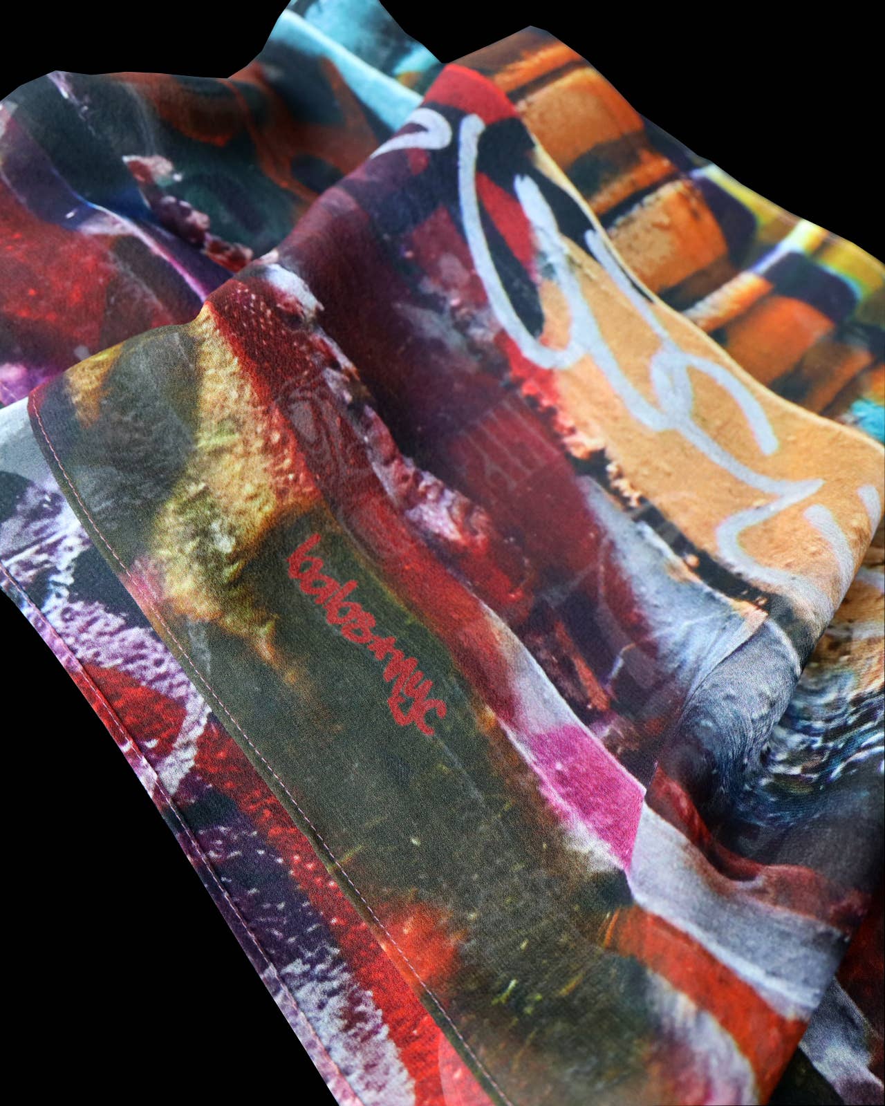 Babs Graffiti Print Silk Scarf
