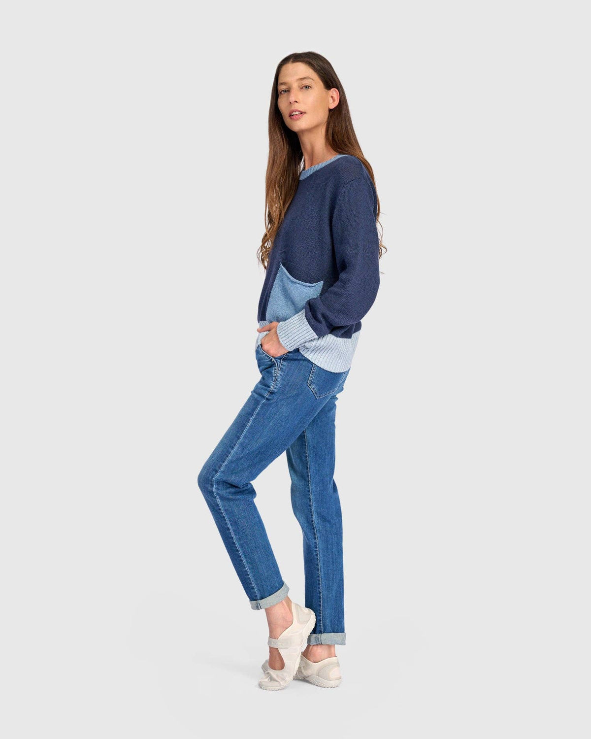 Bauble Pocket Sweater, Blue: NAVY / ONE SIZE