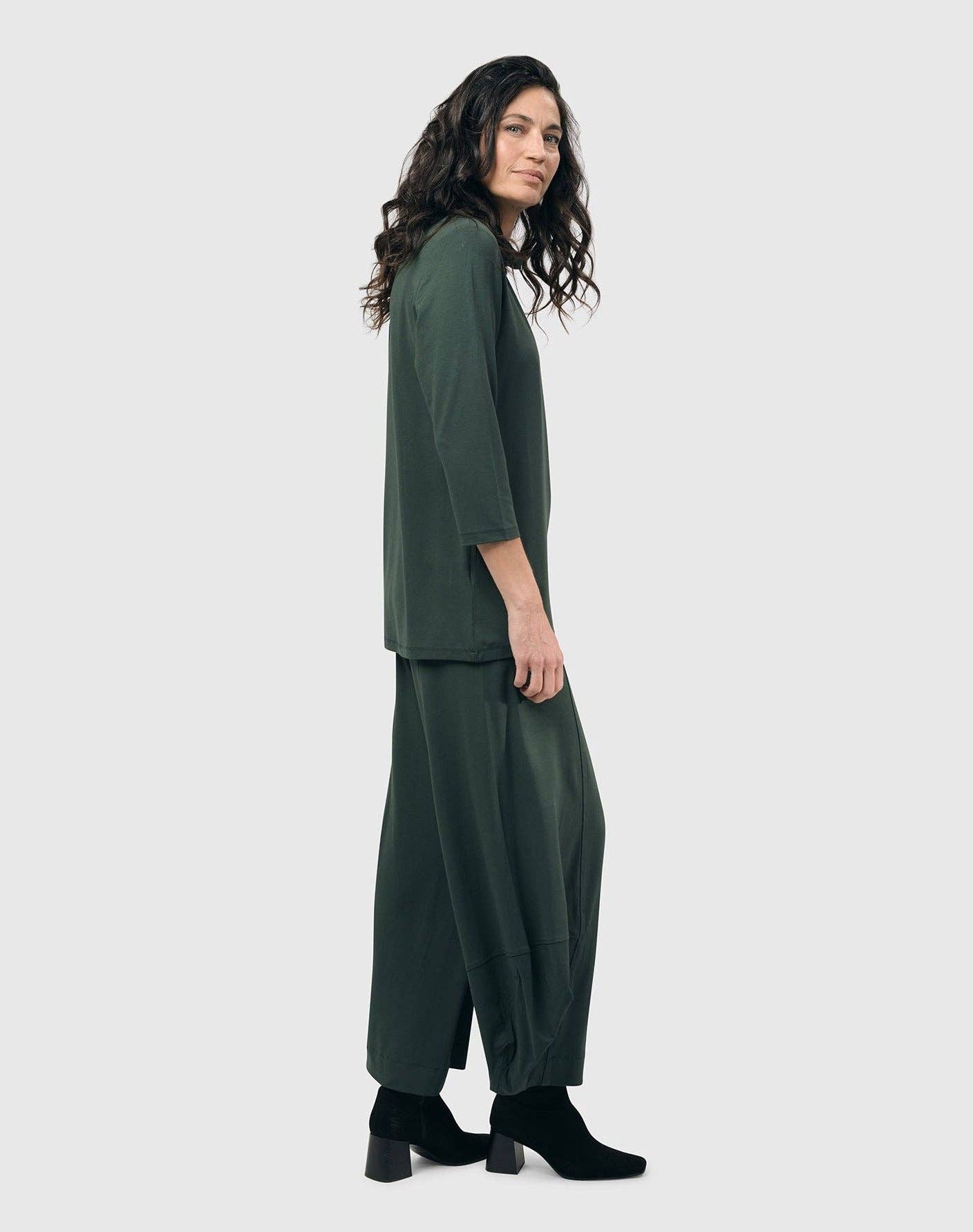 Essential Mockneck Top, Green: Green / 3 (US 10-12)