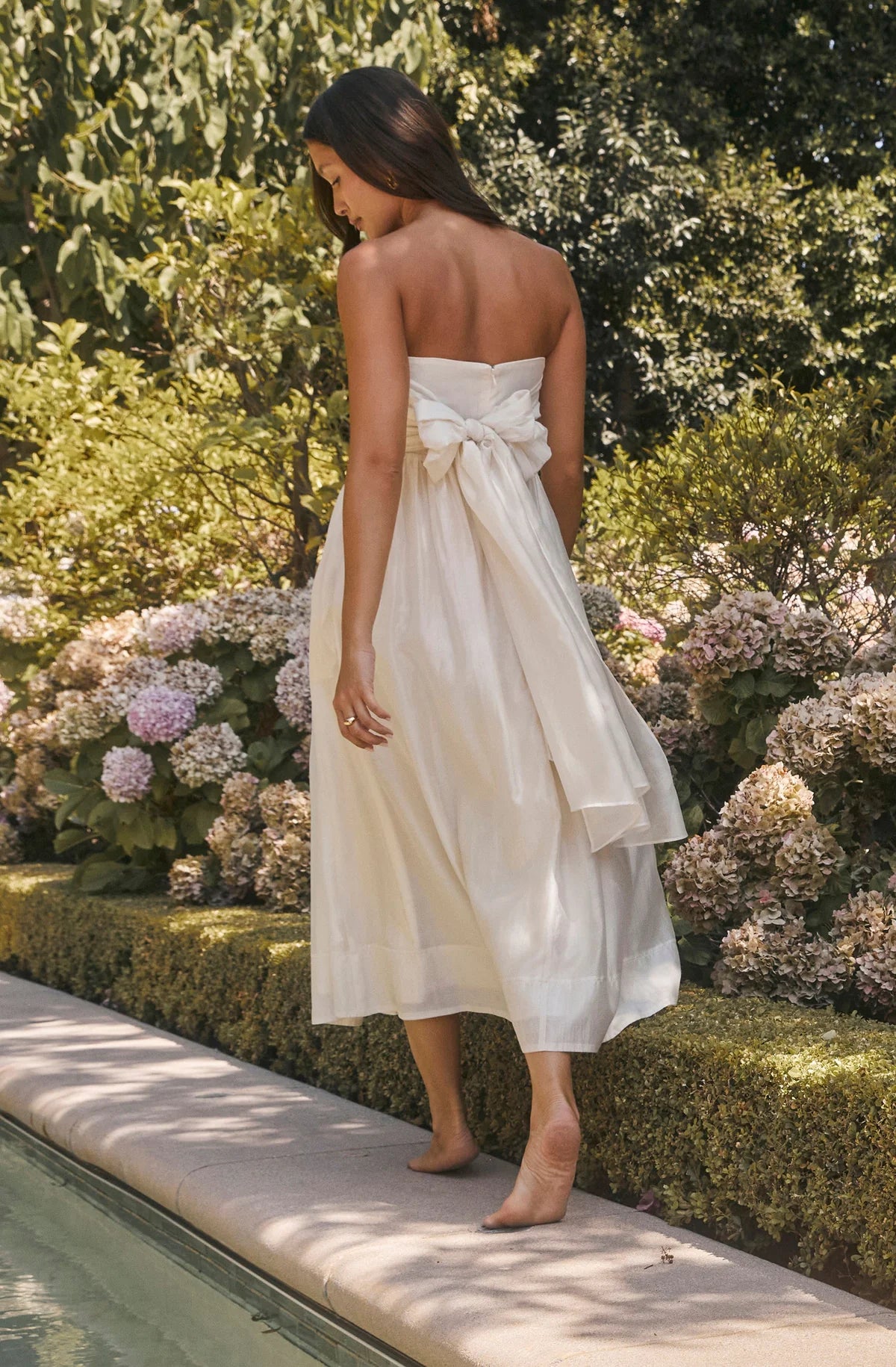 Aneesha Strapless Pleated Midi Dress ACDR102832S - ASTR