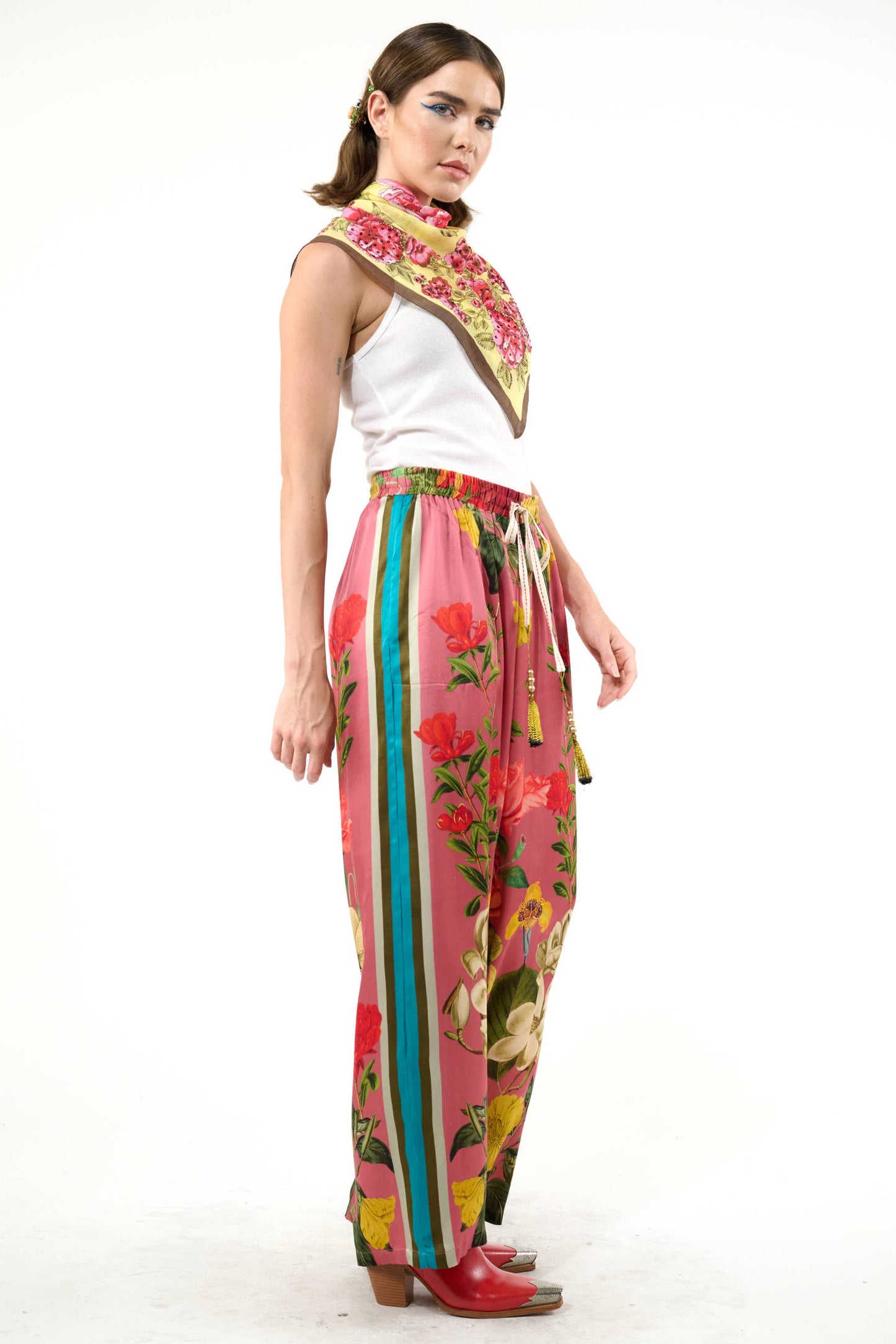 My Valentine Pants: Dusty Rose Floral / L