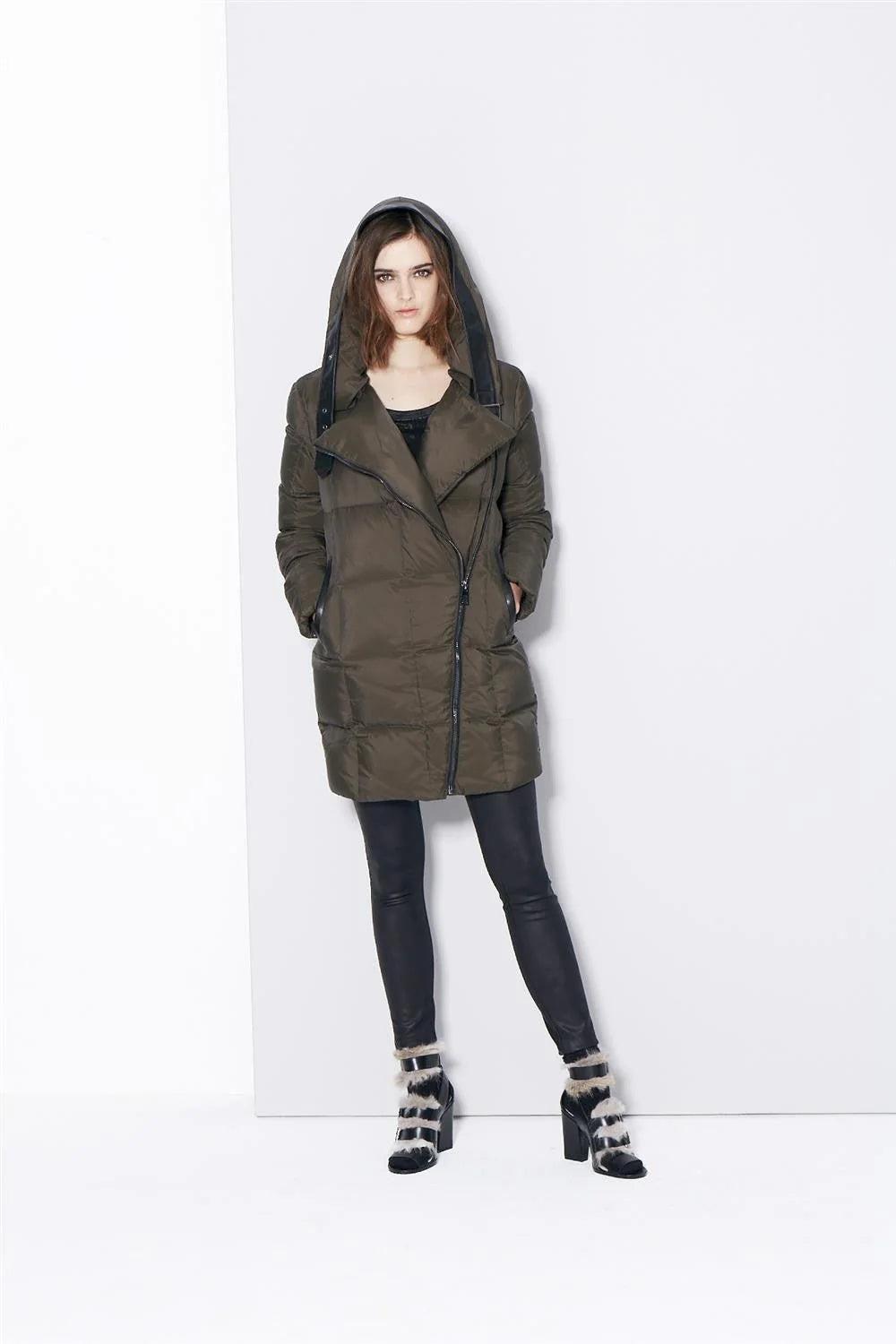 Down Jacket W/ Leather Detail - cop.copine