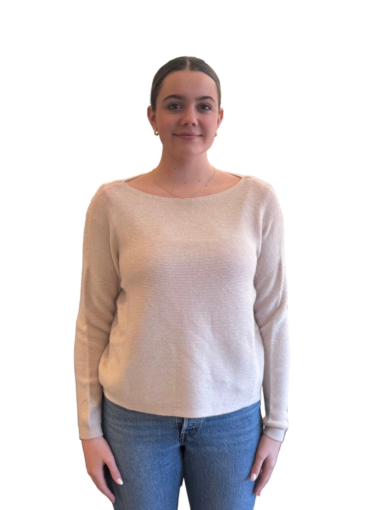 Jenna Fine Rib Boat Neck Knit - Amazing Woman