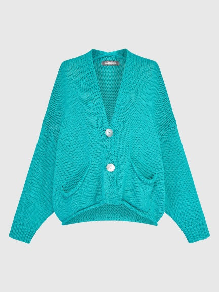 Slouchy Turquoise Cardigan AS43T - Alembika