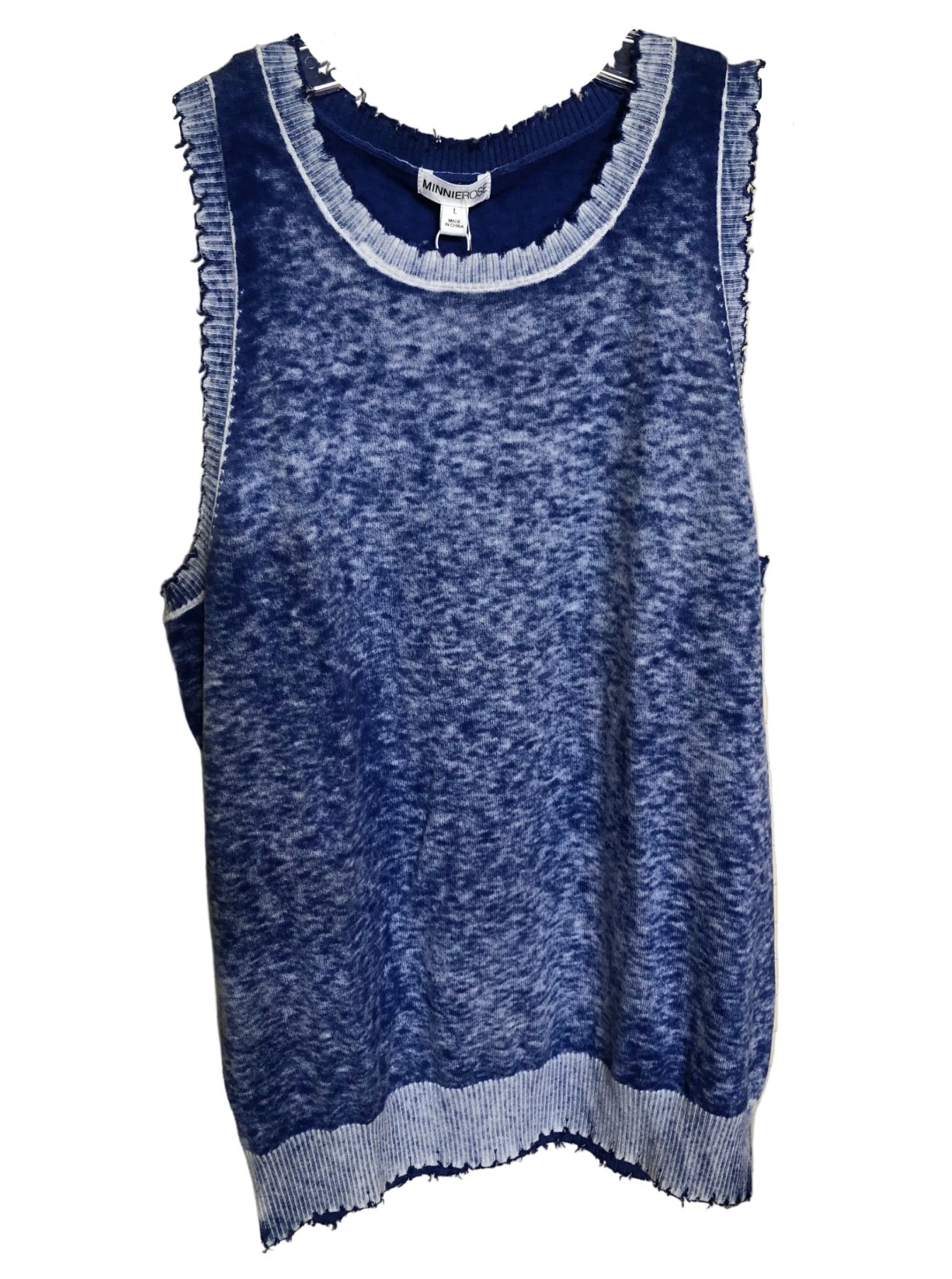 FINE COTTON/CASHMERE FRAYED TANK - Minnie Rose