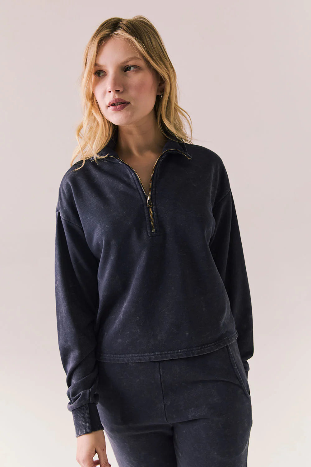 Ithaca Navy Half Zip CWA621 - CHASER