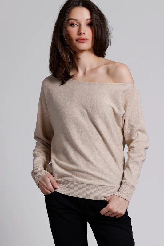 Cotton Cashmere Off The Shoulder Top - Minnie Rose