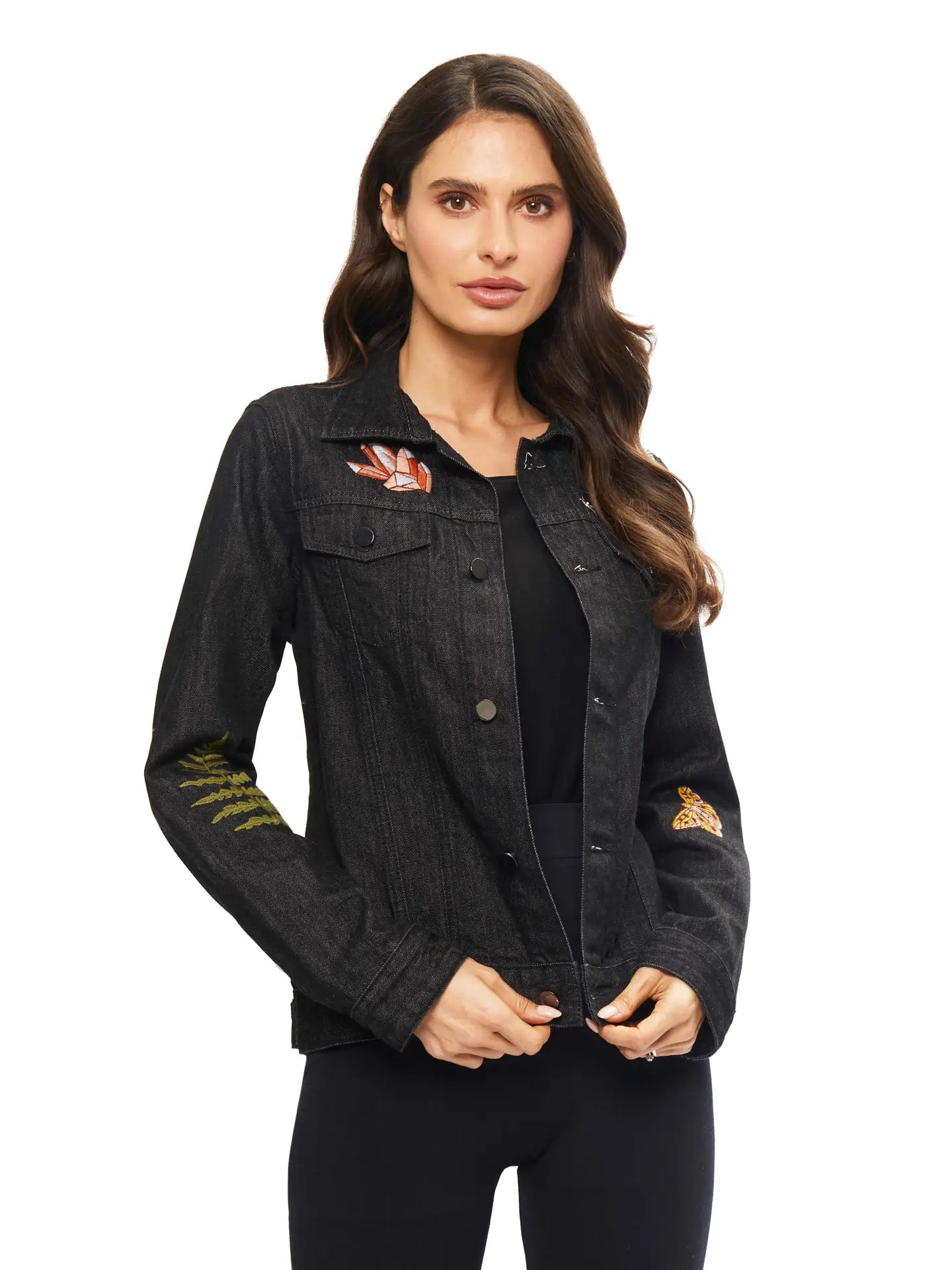 Denim Embroidered Jacket A7222