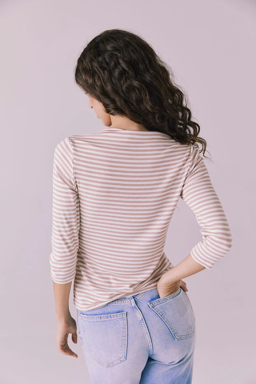 Malynne Khaki Stripe Tee CWA589 - CHASER