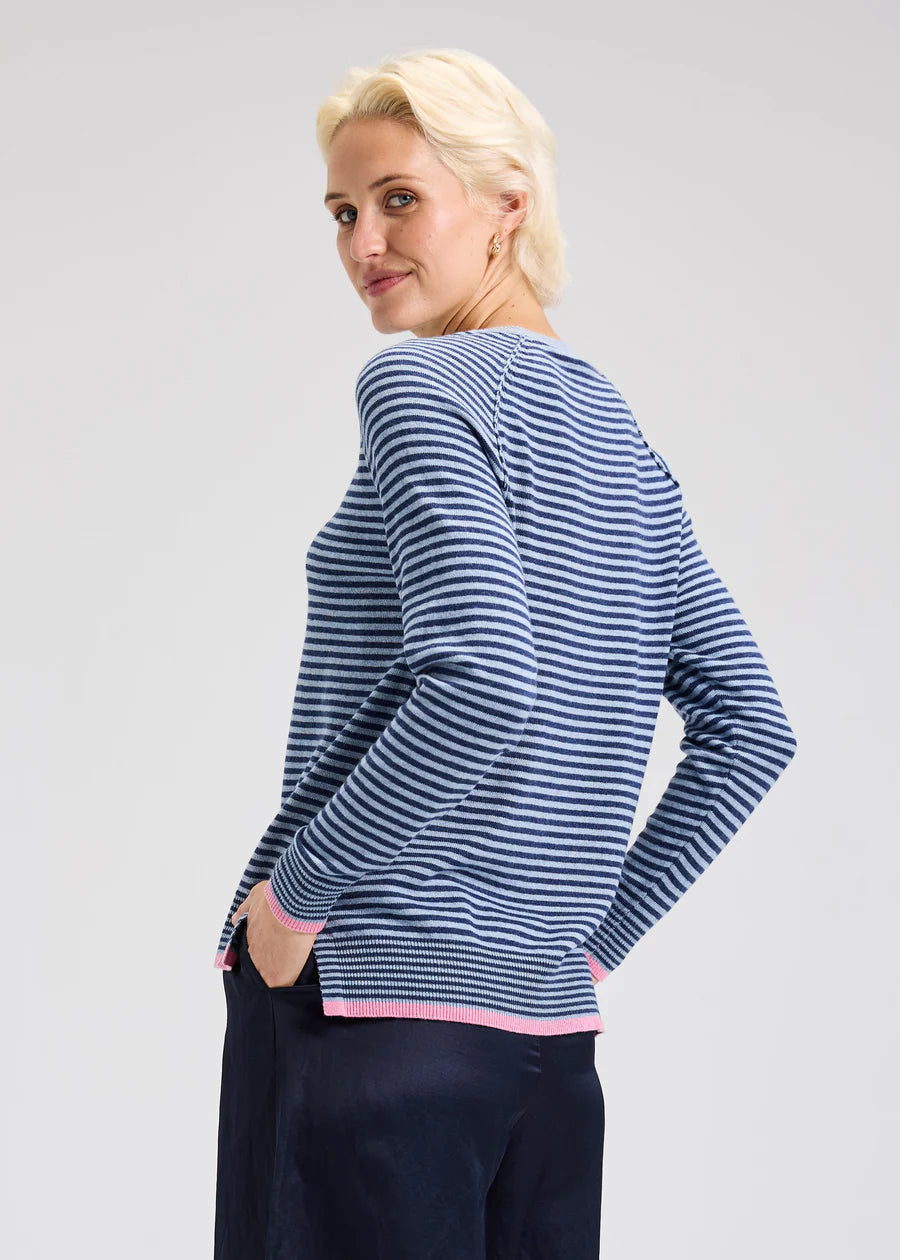 Stripe Crew Neck Sweater ZP7521U - Zaket & Plover