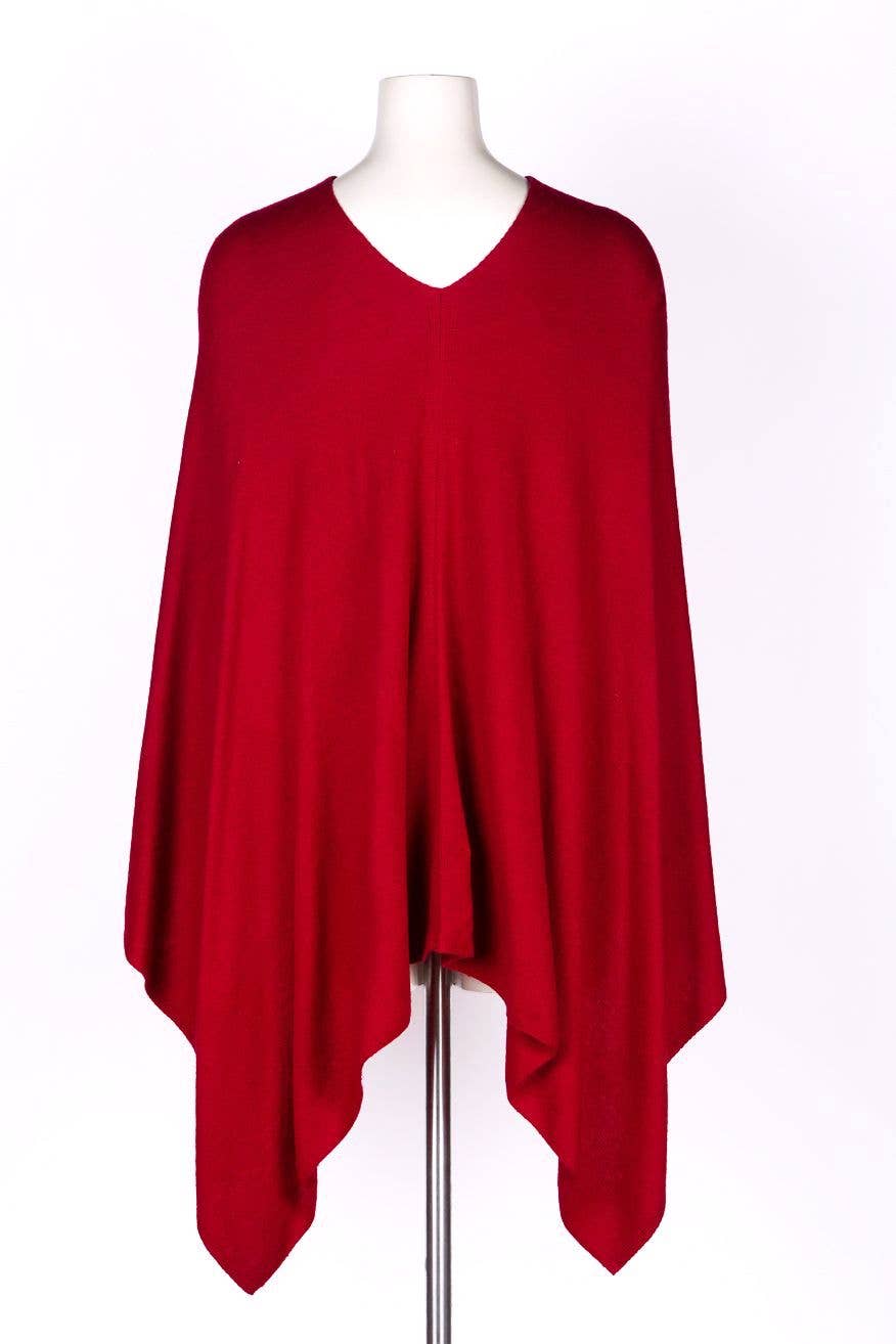 Cashmere Poncho Cherry