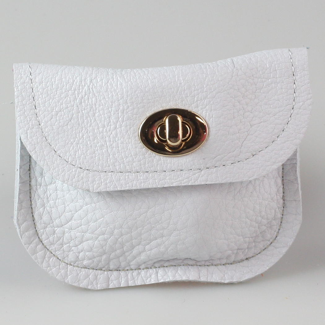The Turnlock Metallic Leather Wallets: 3 sizes!: Silver / Hamilton: 8"x4.5"
