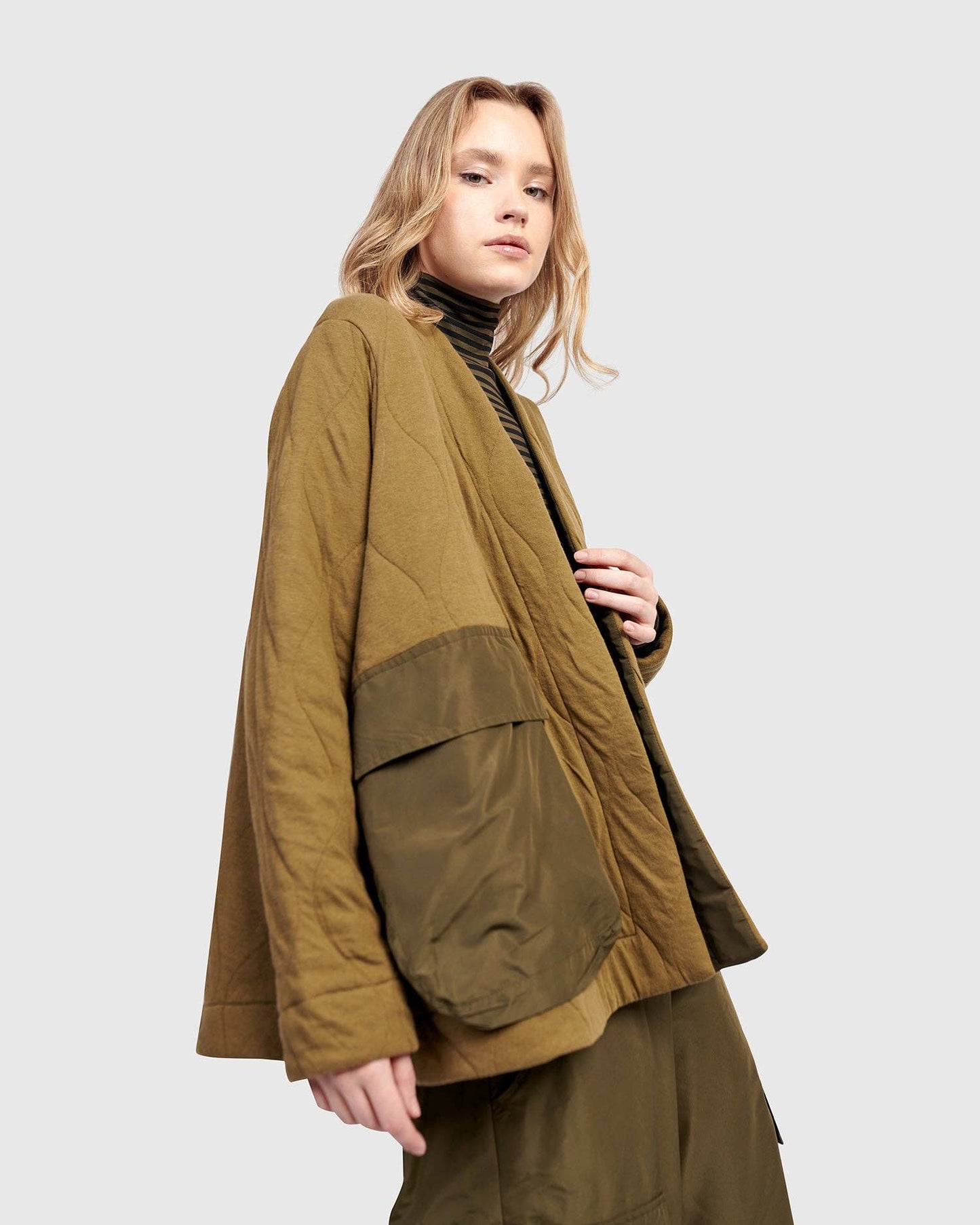 Urban Parcel Quilted Jacket, Khaki: Khaki / S (US 8-12)