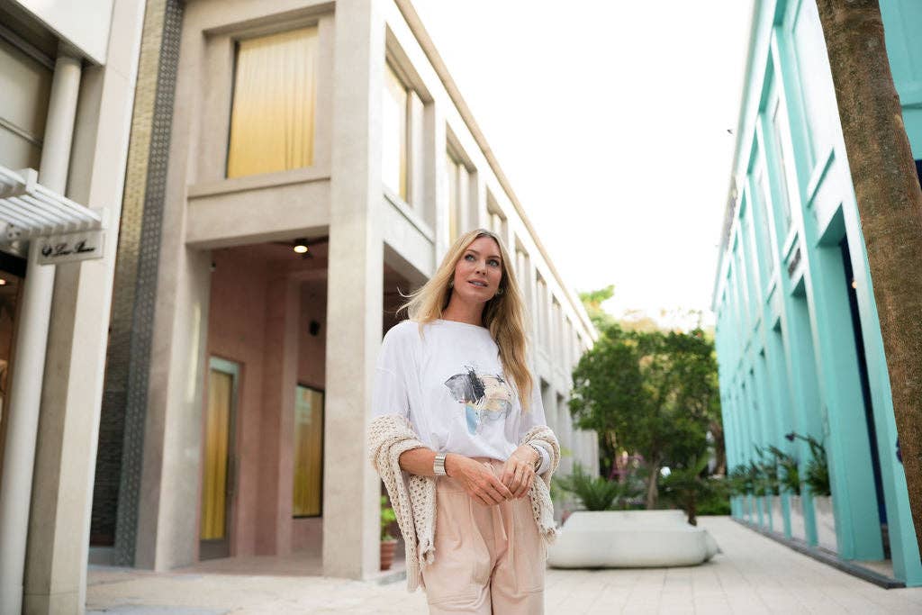 Pima Cotton "Watercolor" Luxury Boxy Tee - As Shown