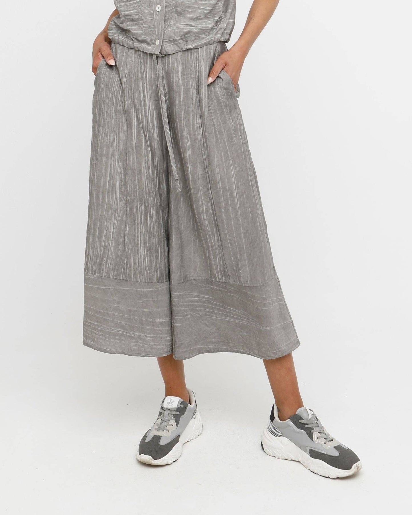 Ozai N Ku Mene Wide Crop Pant, Taupe: Taupe / L (US 10-12)