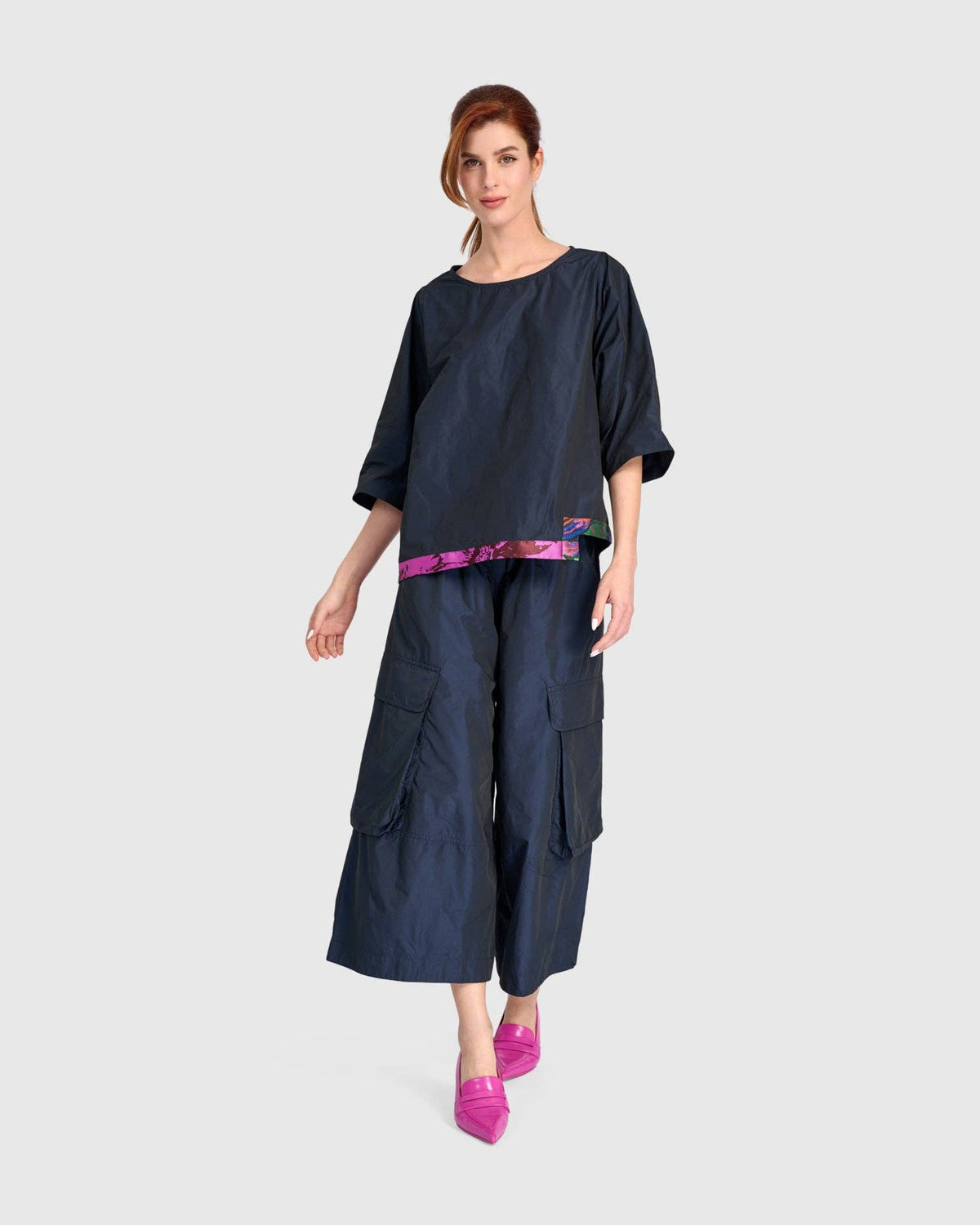 Trimmed Boxy Top, Ink: NAVY / M (US 12-14)