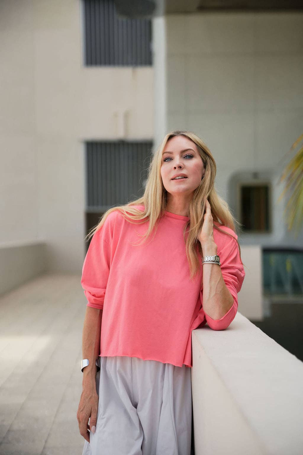 Pima Cotton Luxury Boxy T-Shirt - Coral