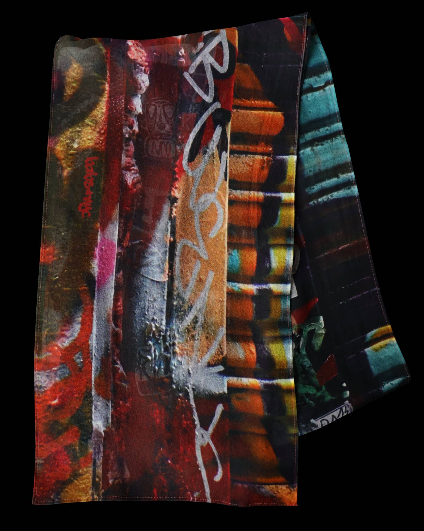 Babs Graffiti Print Silk Scarf