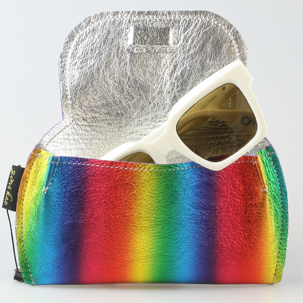 The Marla Sunglass Case: Metallic Leather!: Emerald