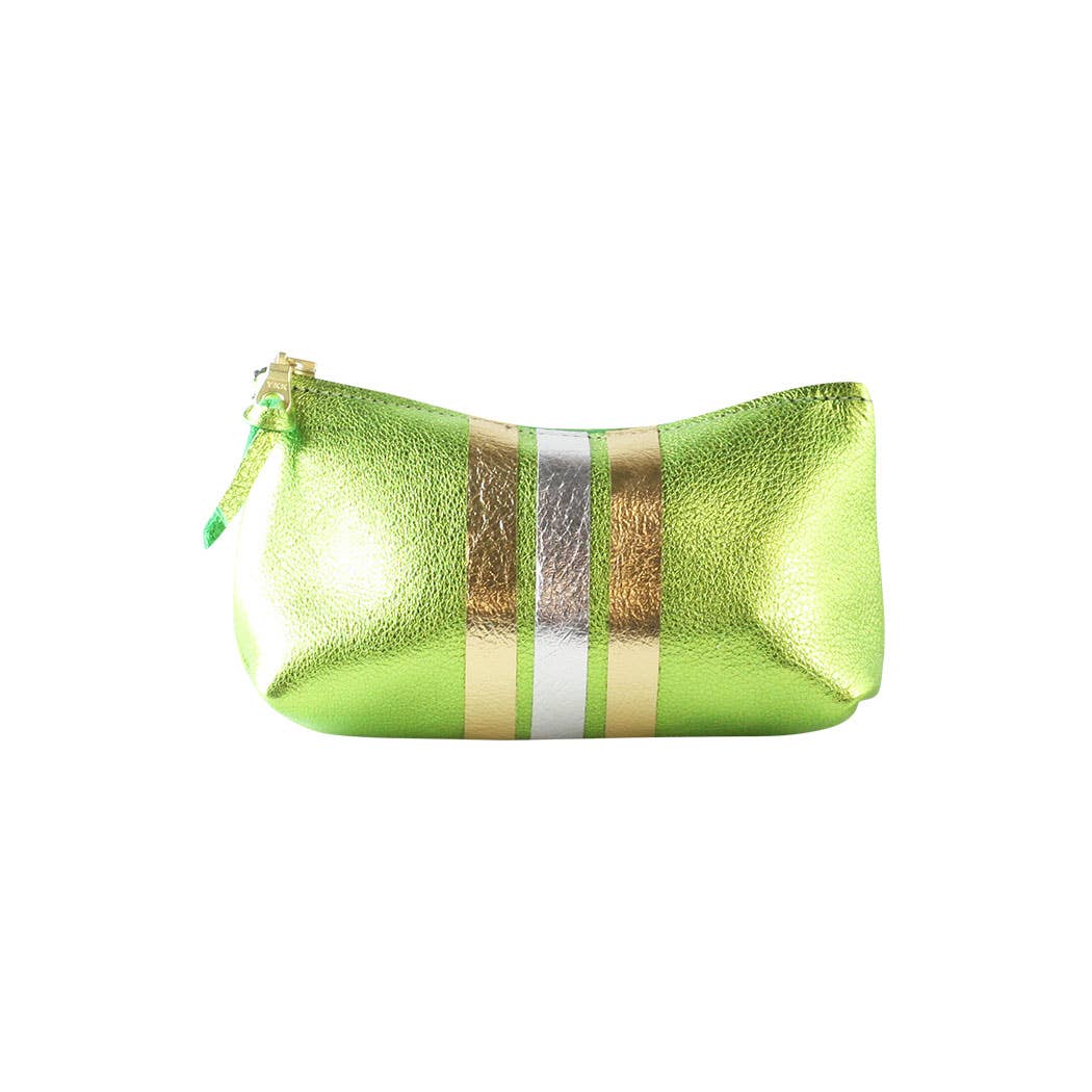 The Metallic Stripe Smaller Makeup Clutch: Bardot: Gold with 1stripe: Bronze