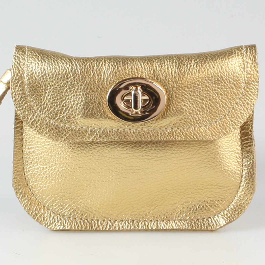 The Turnlock Metallic Leather Wallets: 3 sizes!: Silver / Hamilton: 8"x4.5"
