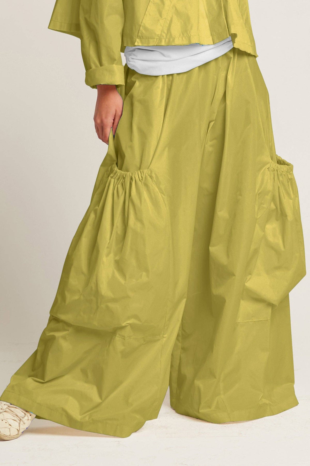 Nylon Big Pocket Pants - Chartreuse: 0