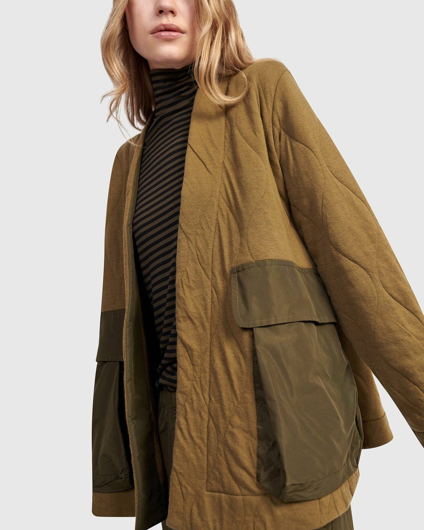 Urban Parcel Quilted Jacket, Khaki: Khaki / S (US 8-12)