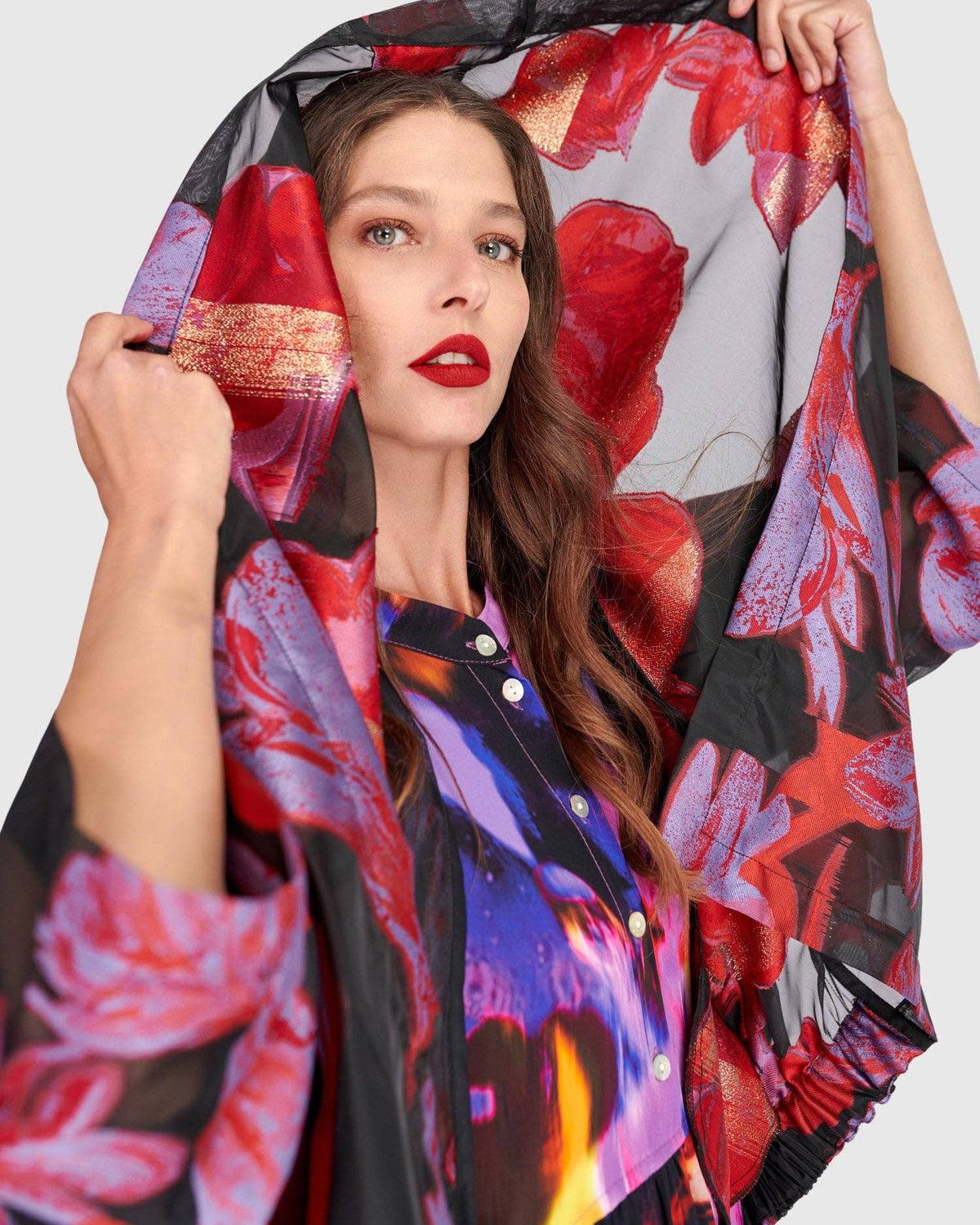 Toshi Cocktail Jacket, Red/Purple Floral: Tsarina / 2 (US 8-10)