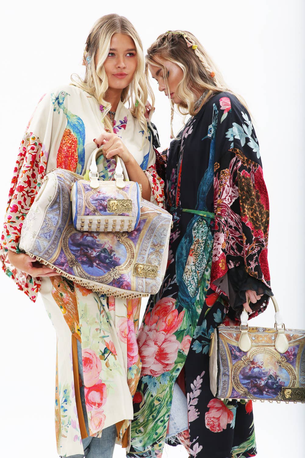 Sweet Fantasy Kimono | Peacock Floral Print | Women's Kimono: Night Peacock Print / One Size