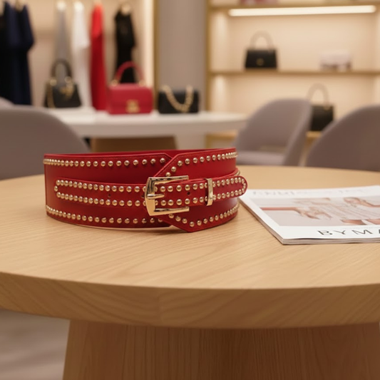 Women's Belts: Queens | Manhattan Chic Collection BYMANYC ® New York: Red / One Size