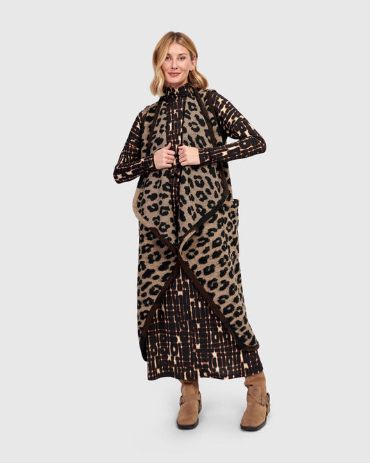 Savage Cozy Draped Vest, Leopard: Leopard / 3 (US 10-12)