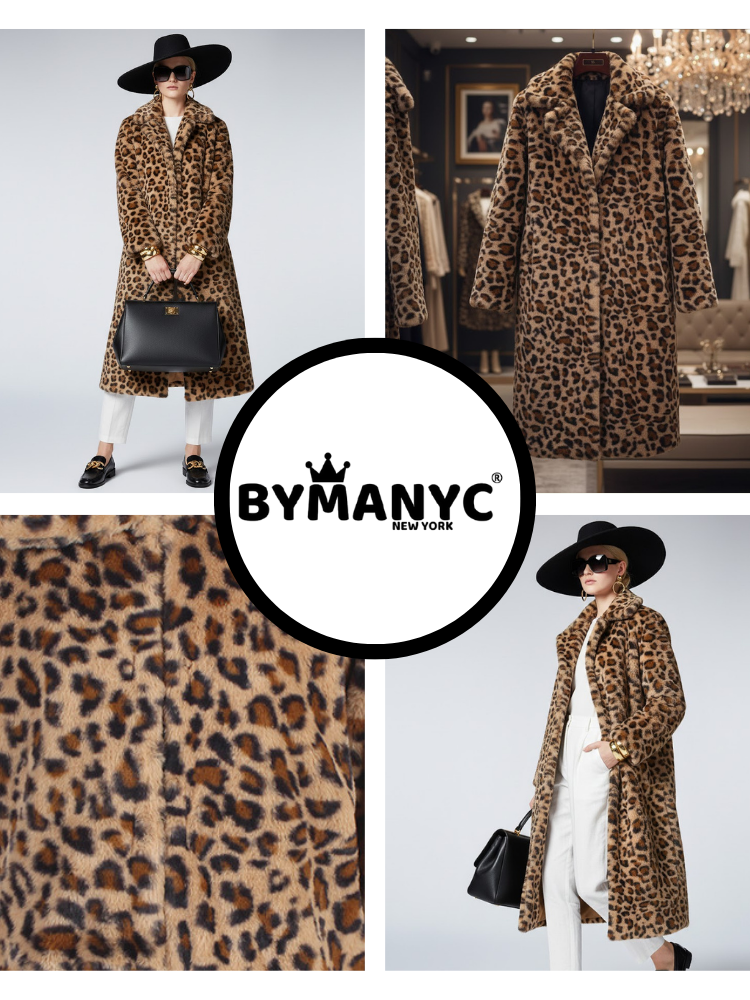 Women's Eco Jacket WILLIAMSBURG NY CITY Collection BYMANYC ® New York: Leopard Print / M