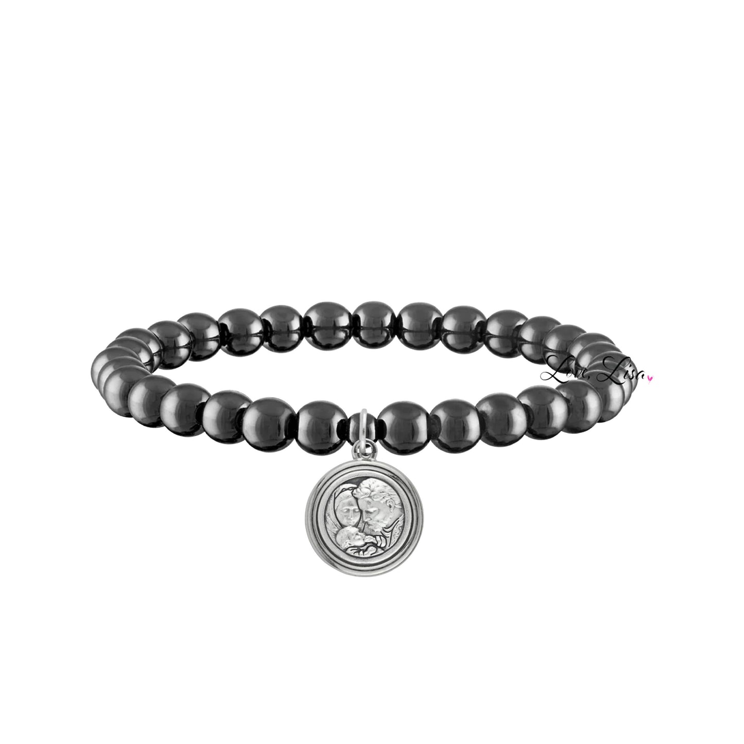 Catholic Medal Saint Stretch Bracelets  & Prayer Cards: Yellow Gold / St. Michael