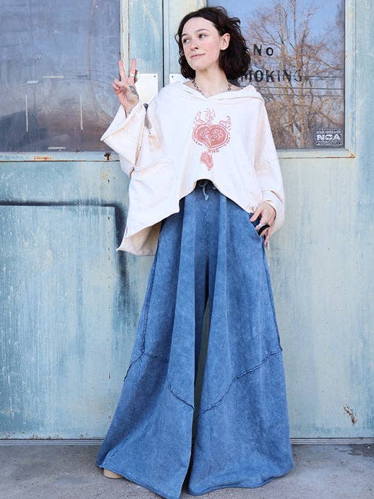 Kantha Bae Dream Wide Leg Pants - Denim - Free Size Boho Fit: Default Title