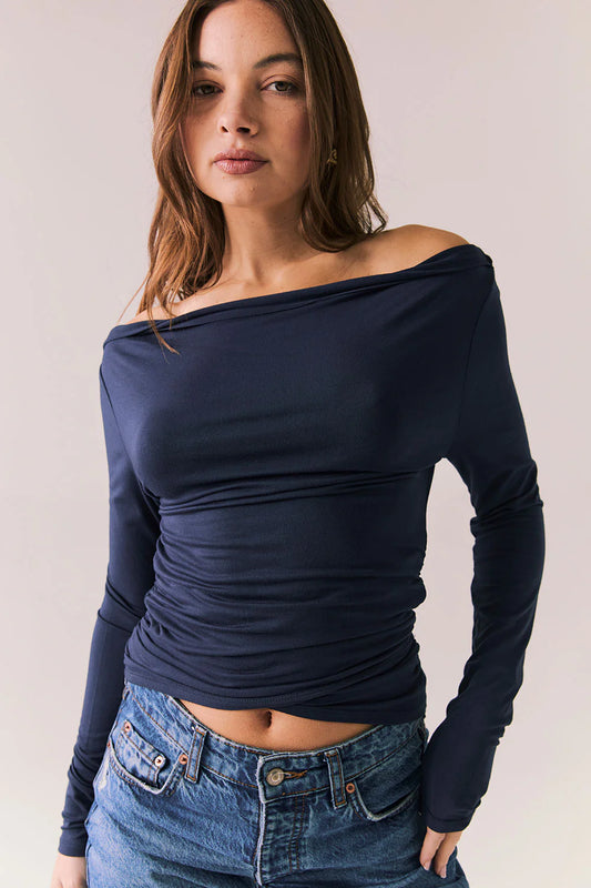 Ivy Navy Long Sleeve Top CWA607 - CHASER