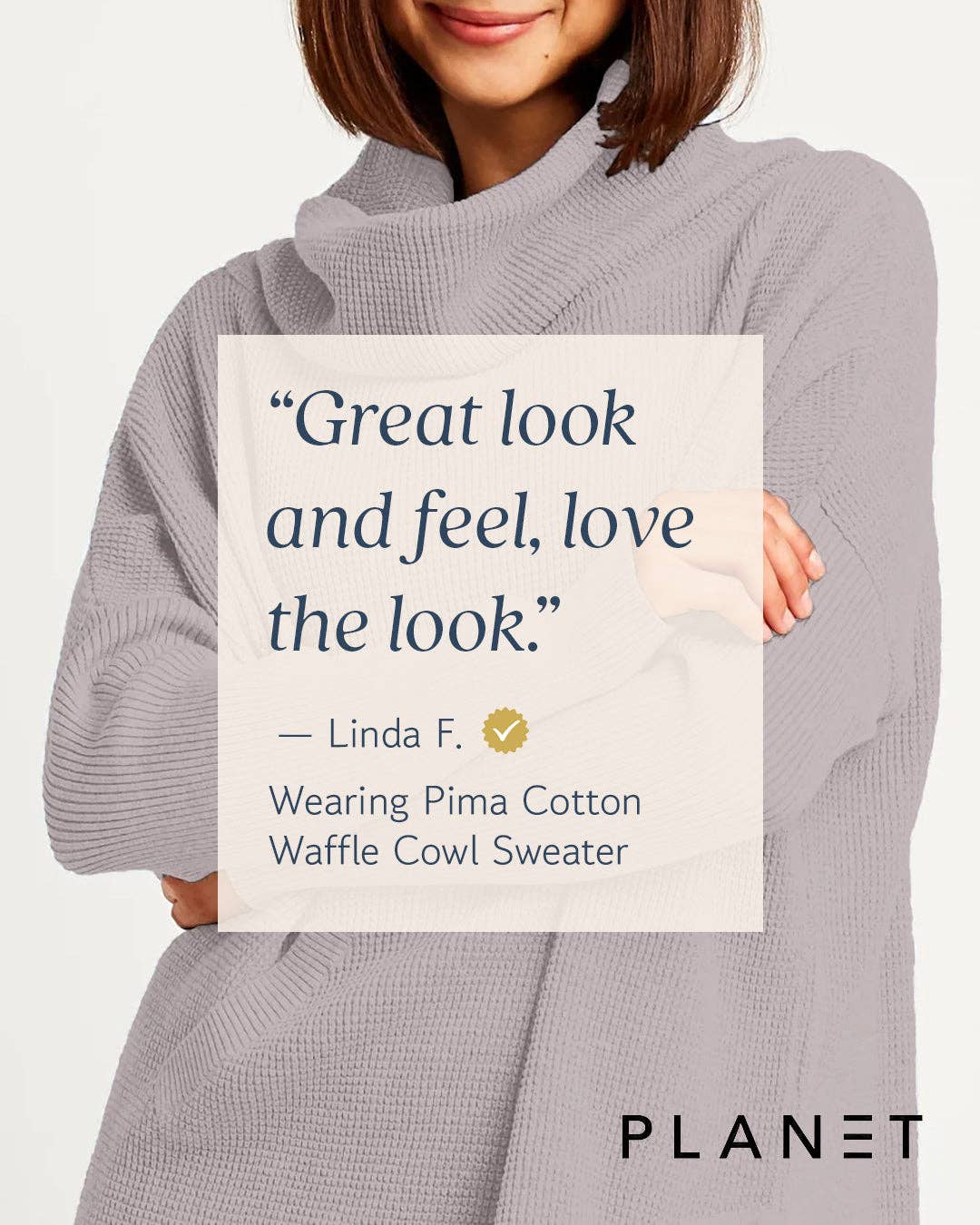 Pima Cotton Waffle Cowl Sweater - White: White