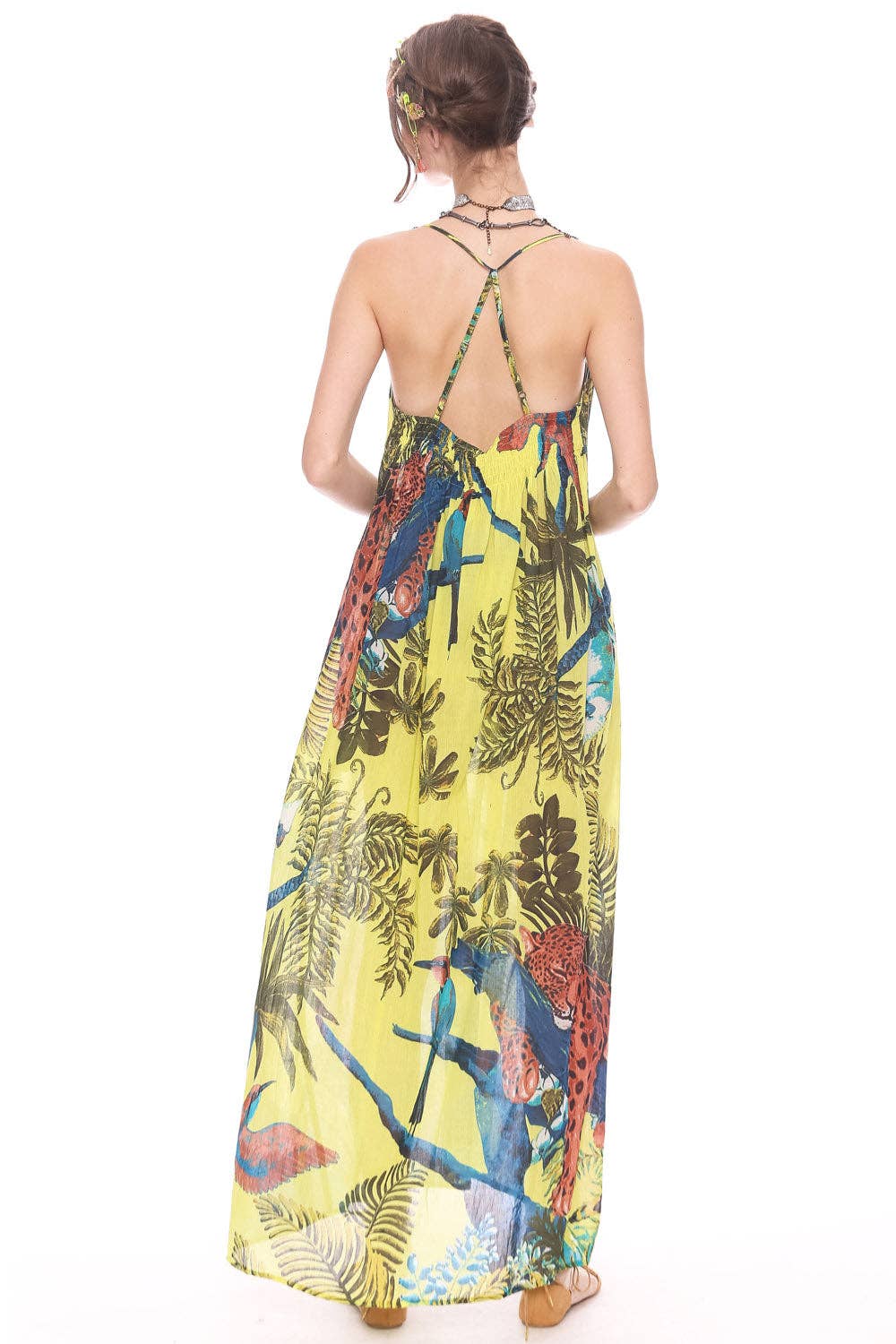 Wild Nights Dress: Lime Tropical / S